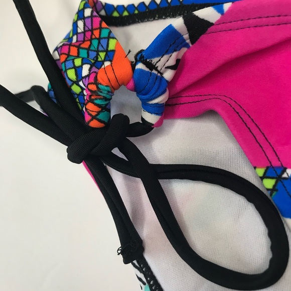 Island Soul Retro 80’s Print Bikini Bottoms Size M - Picture 3 of 5